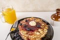 Homemade blueberry pancakes,flapjacks Royalty Free Stock Photo